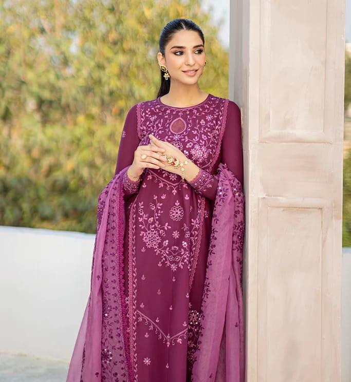 CROSS STITCH Embroidered Lawn Suit with Organza Dupatta - Primary product photo