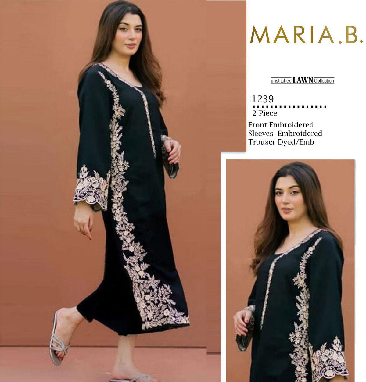Maria.B. Luxury 2 Piece Embroidered Lawn Suit - Primary product photo