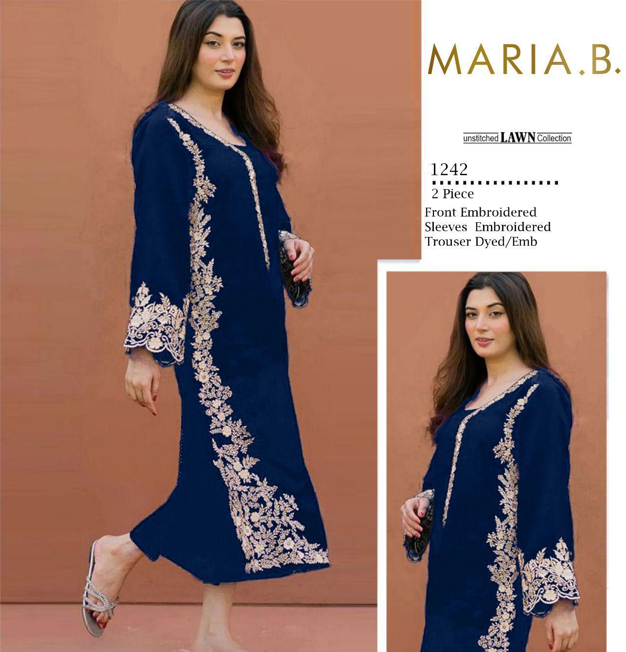 Maria.B. luxury 2 piece embroidered lawn suit - front view