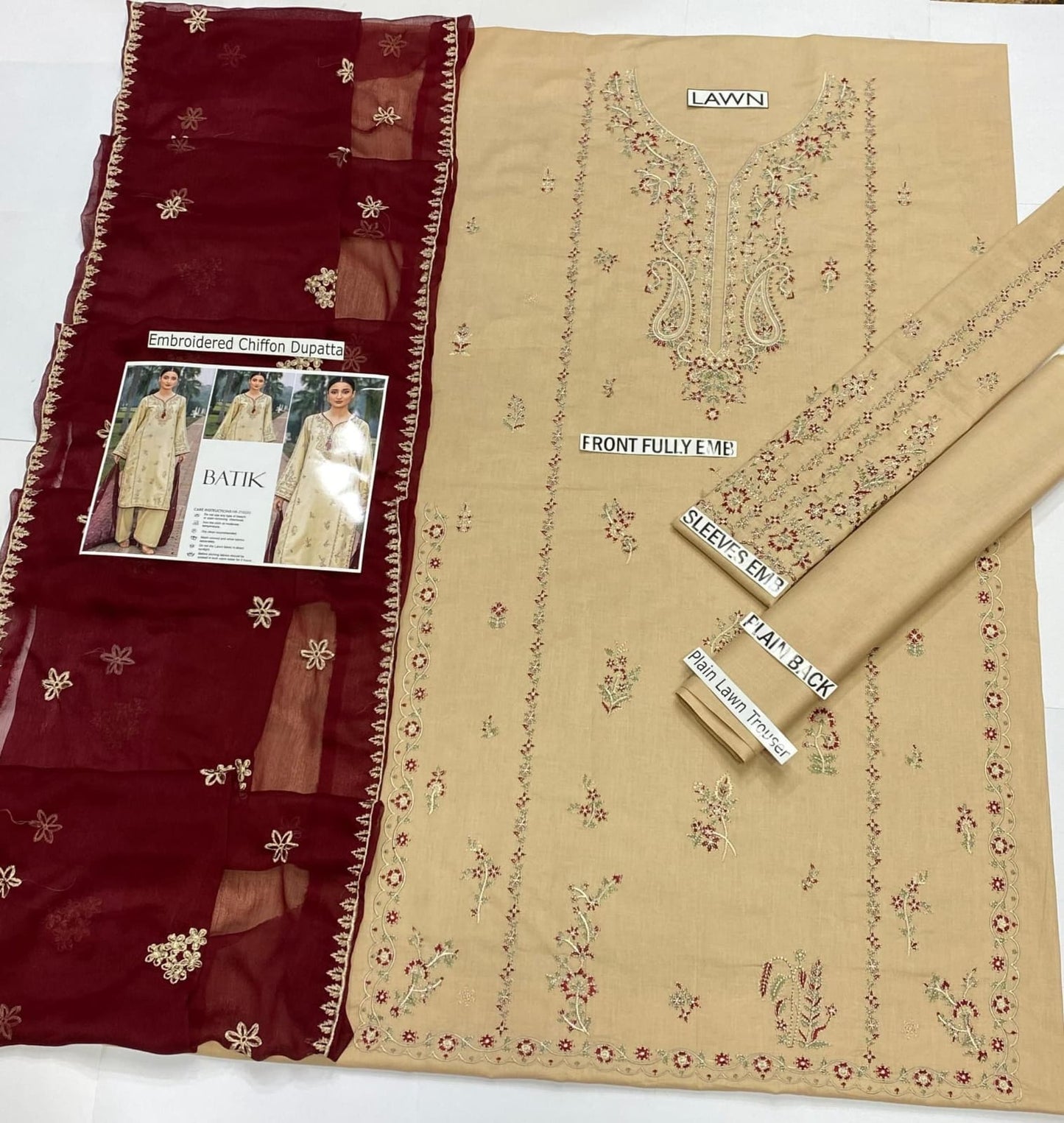 BATIK Premium Luxury Embroidered Lawn Suit