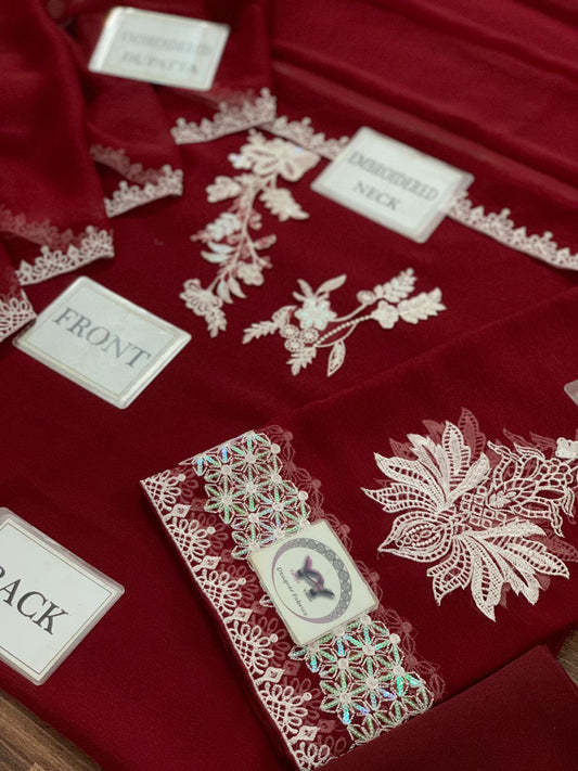 Baroque Luxury Chiffon Suit with Heavy Embroidered Dupatta