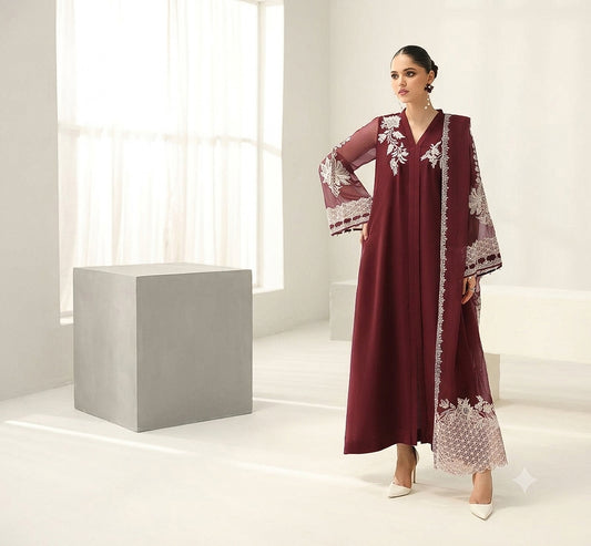 Baroque Luxury Chiffon Suit with Heavy Embroidered Dupatta