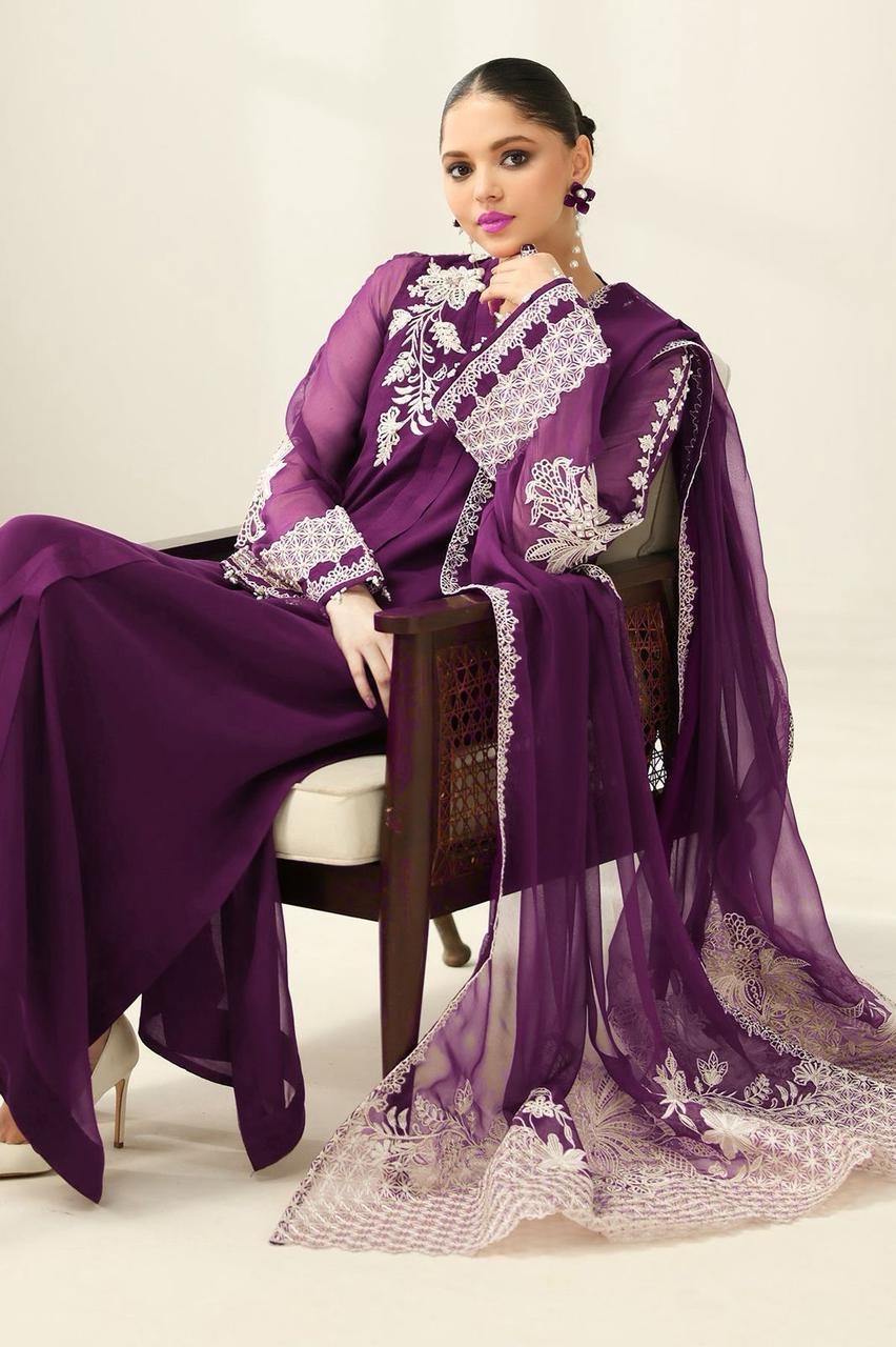 Baroque Luxury Chiffon Suit with Heavy Embroidered Dupatta