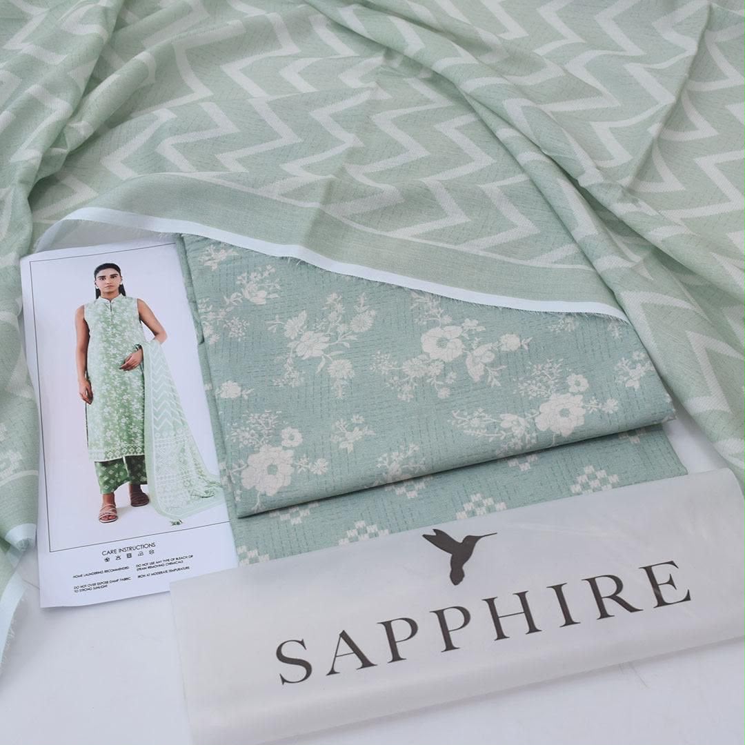 Sapphire Premium Luxury Lawn Suit with Printed Dupatta